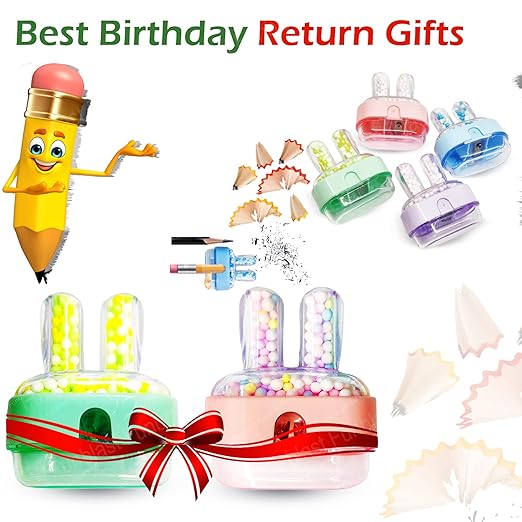 Cute Bunny Shape Sharpener with Colorful Foam Balls