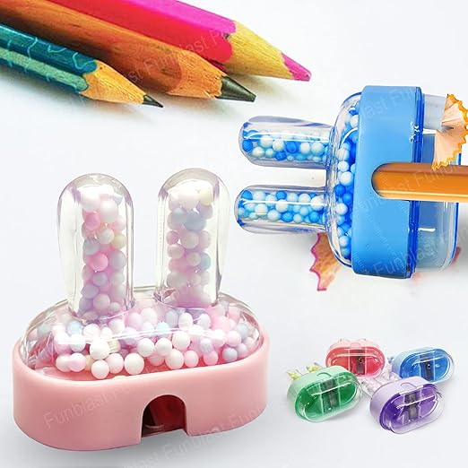 Cute Bunny Shape Sharpener with Colorful Foam Balls