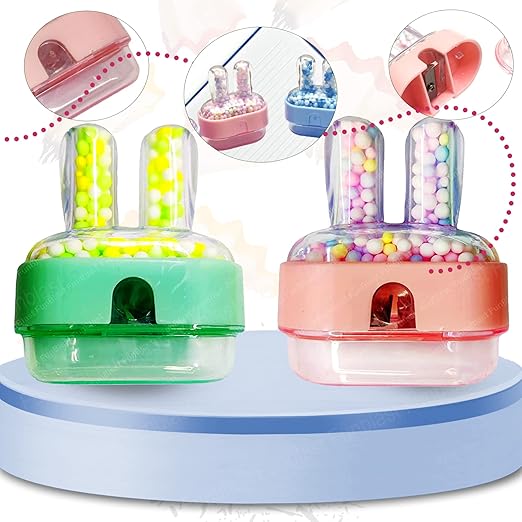 Cute Bunny Shape Sharpener with Colorful Foam Balls